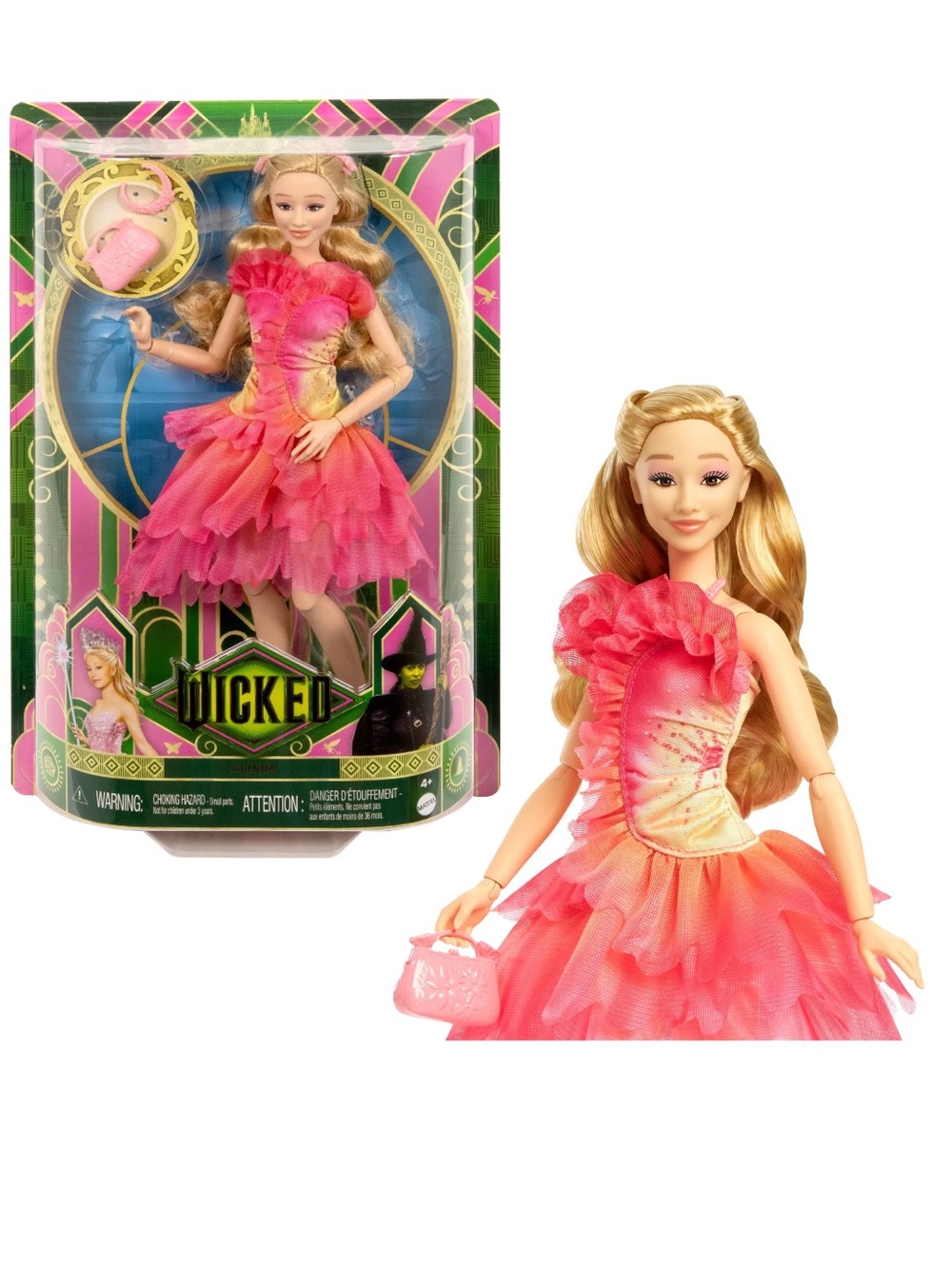 Wicked Glinda Fashion Doll with Pink Dress Clutch Bag & Necklace *NEW*